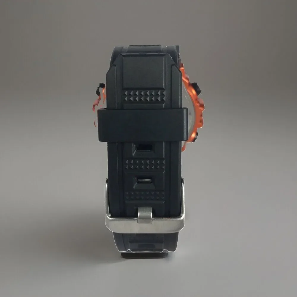 George Men's Digital Sport Watch Black &Orange Accent-50M WR-Model 82135-NEW IB